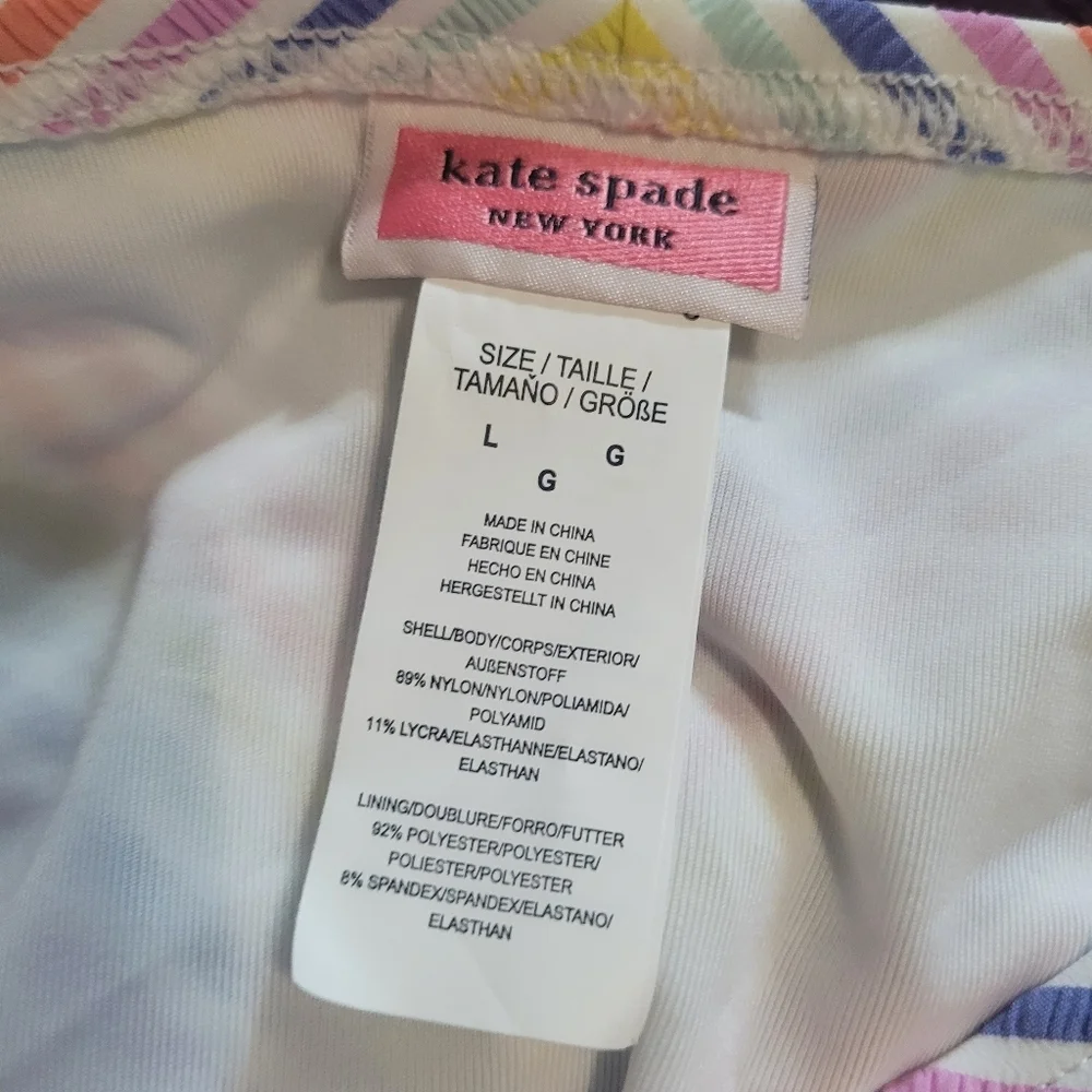 kate spade new York Beach stripe‎ bikini Bottom NWOT Large